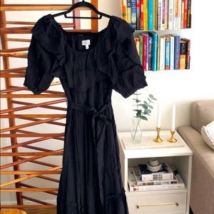 & Other Stories Long Black Ruffle Dress